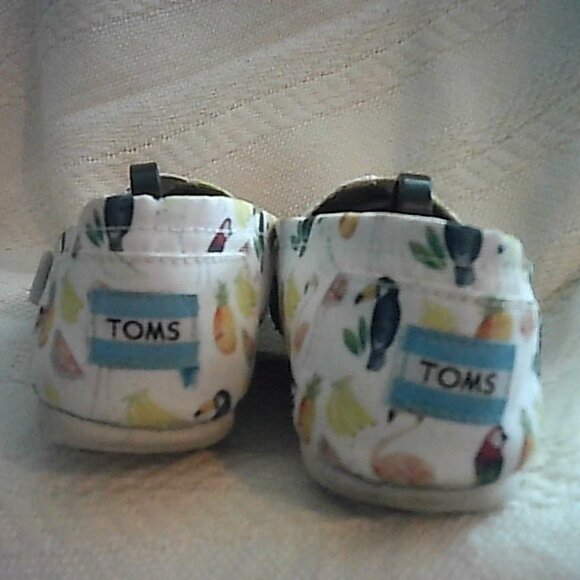 TOMS Tropical Bird White Alpargatas Size 8 - Picture 4 of 8